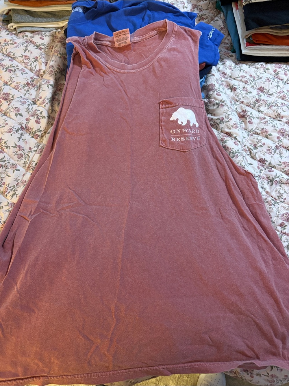 Onward Reserve Mauve Pocket Tank with Bear Logo